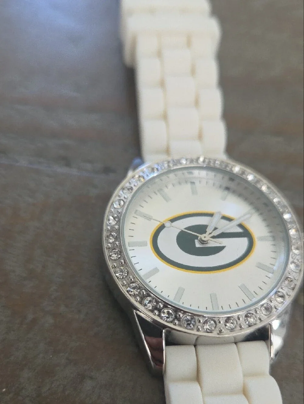 NWT Game Time NFL Green Bay Packers Glitz Watch - White Silicone